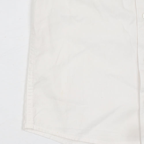 Monsoon Girls Ivory Short Sleeve Button-Up Cotton Shirt 8 Years