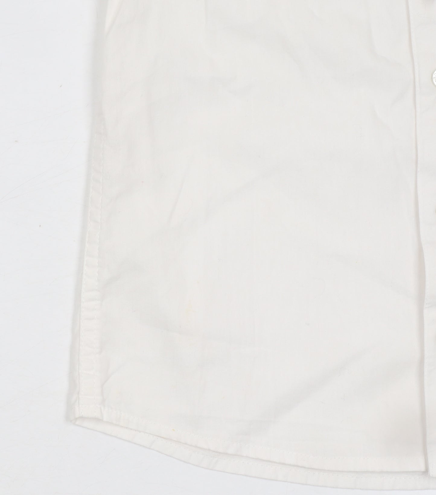 Monsoon Girls Ivory Short Sleeve Button-Up Cotton Shirt 8 Years