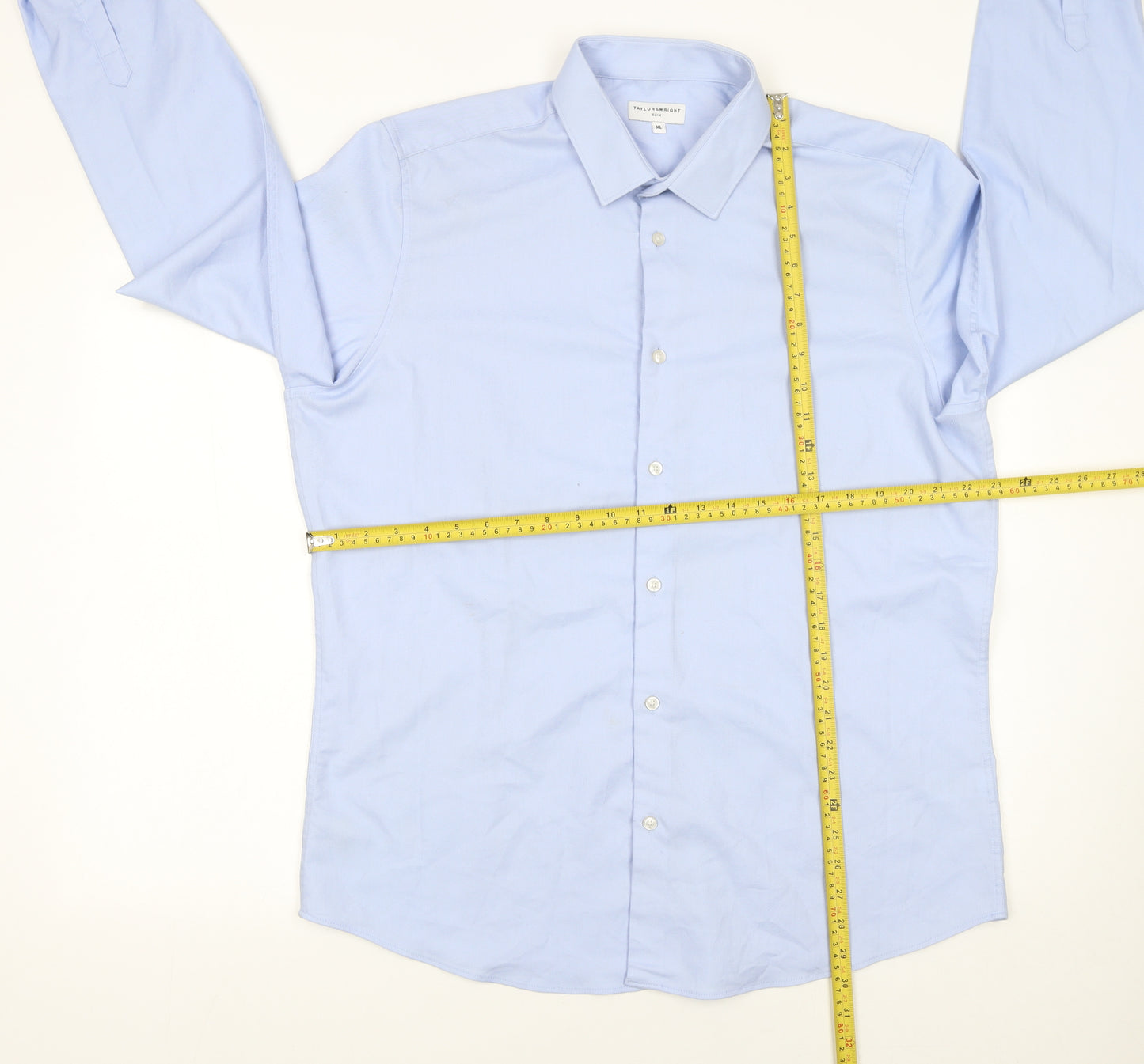 Tailor & Wright Men's Blue X Large Long Sleeve Dress Shirt