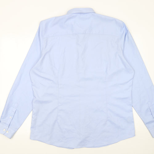 Tailor & Wright Men's Blue X Large Long Sleeve Dress Shirt