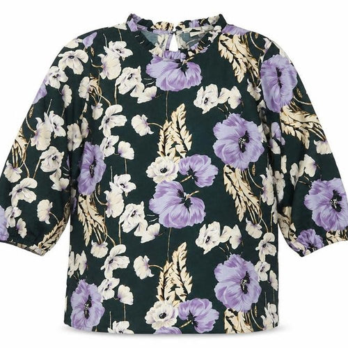 Jacqueline de Yong Womens Floral Blouse Multicoloured Size 12 Viscose Tunic Top