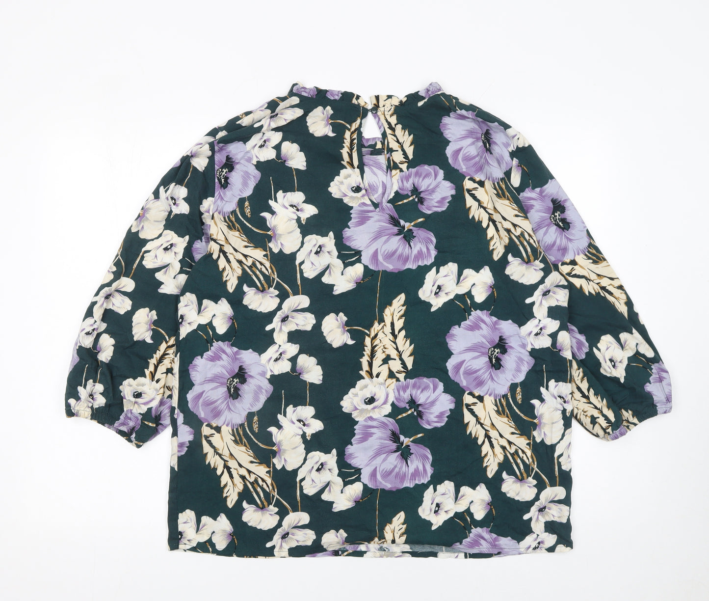 Jacqueline de Yong Womens Floral Blouse Multicoloured Size 12 Viscose Tunic Top