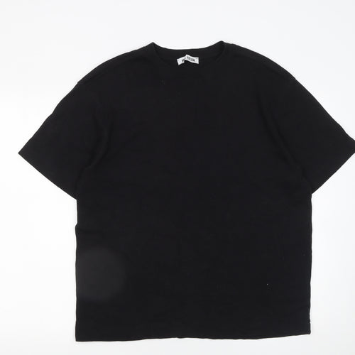 Paul Galvin Men's Black Cotton Crew Neck Short Sleeve T-Shirt Size L