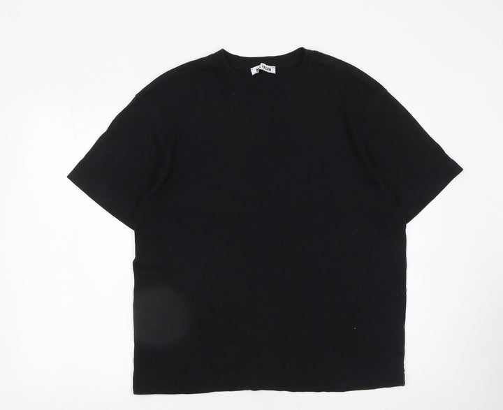 Paul Galvin Men's Black Cotton Crew Neck Short Sleeve T-Shirt Size L