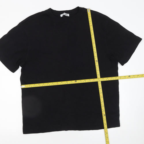 Paul Galvin Men's Black Cotton Crew Neck Short Sleeve T-Shirt Size L