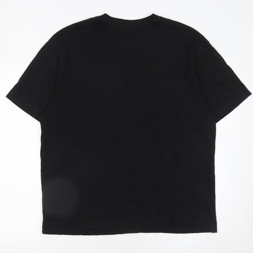 Paul Galvin Men's Black Cotton Crew Neck Short Sleeve T-Shirt Size L