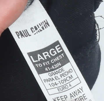 Paul Galvin Men's Black Cotton Crew Neck Short Sleeve T-Shirt Size L