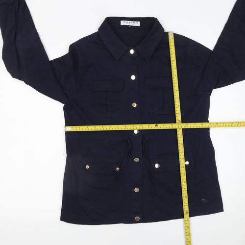 Kelly & Grace Women's Blue Button-Up Tunic Shirt Jacket M