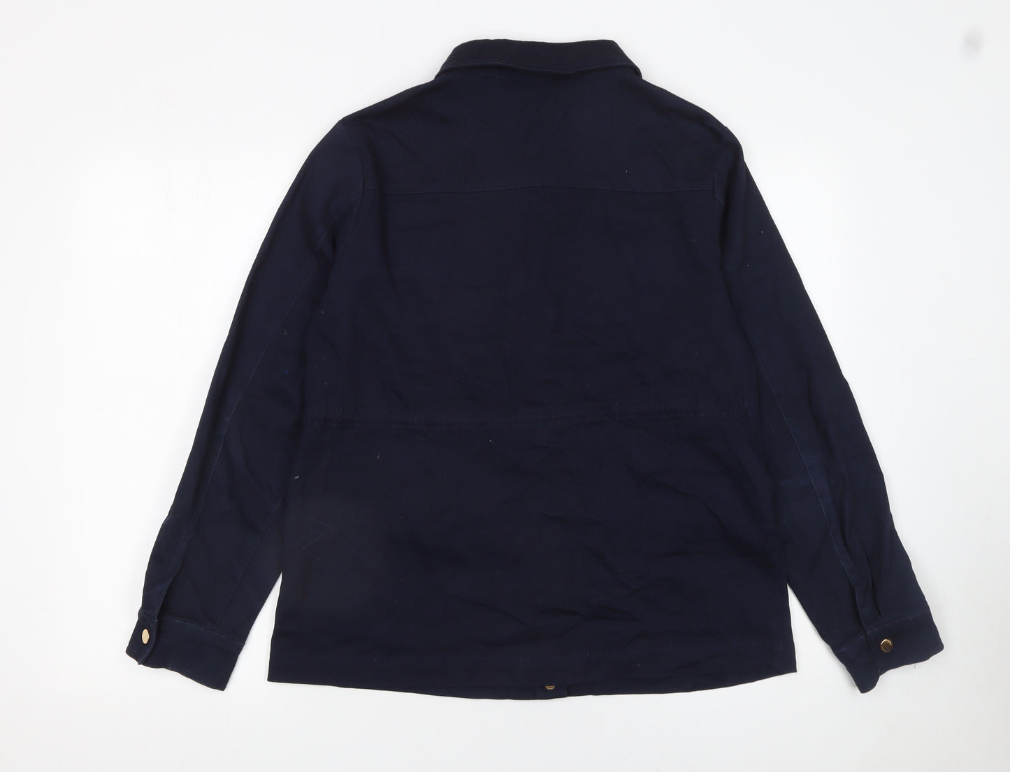 Kelly & Grace Women's Blue Button-Up Tunic Shirt Jacket M