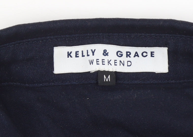 Kelly & Grace Women's Blue Button-Up Tunic Shirt Jacket M
