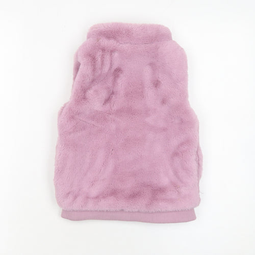 Dunnes Stores Girls Pink Faux Fur Zip Waistcoat 5-6 Years