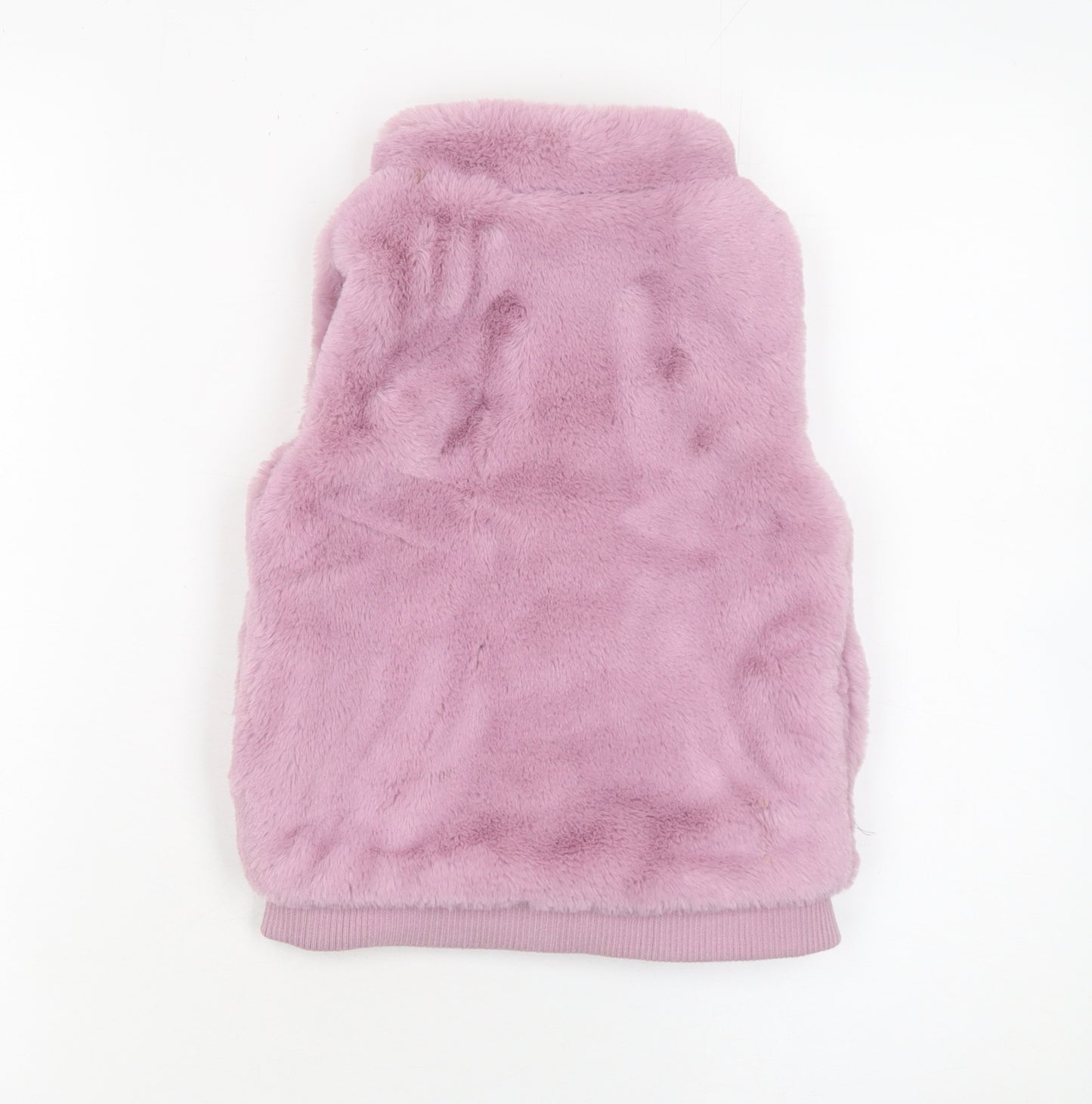 Dunnes Stores Girls Pink Faux Fur Zip Waistcoat 5-6 Years