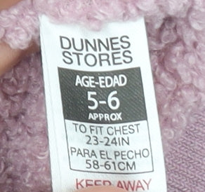 Dunnes Stores Girls Pink Faux Fur Zip Waistcoat 5-6 Years