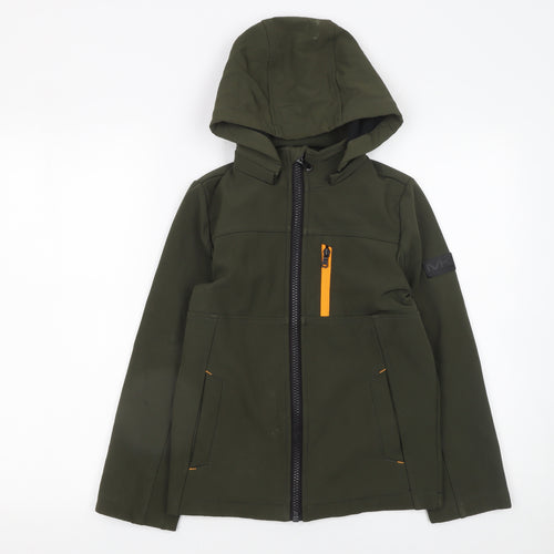 Michael Kors Boys Green Hooded Soft Shell Jacket Age 8 Full Zip Casual
