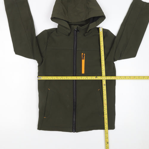 Michael Kors Boys Green Hooded Soft Shell Jacket Age 8 Full Zip Casual