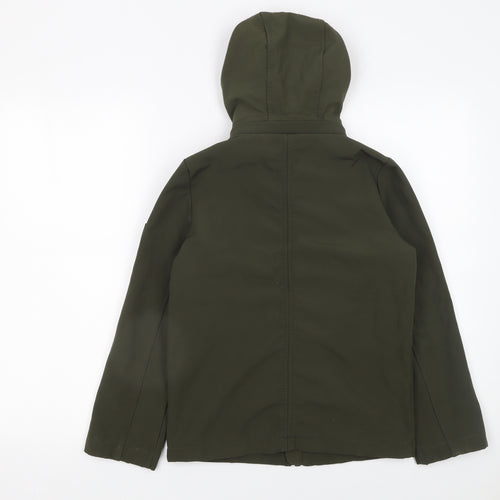 Michael Kors Boys Green Hooded Soft Shell Jacket Age 8 Full Zip Casual