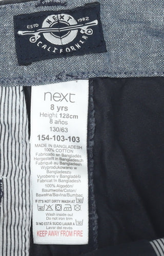 Next Boys Black Chino Shorts 8 Years Regular Fit 100% Cotton