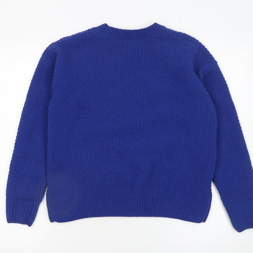Dunnes Stores Women's Blue Cable-Knit Crew Neck Jumper Size S