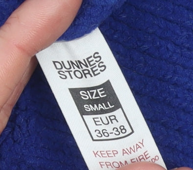 Dunnes Stores Women's Blue Cable-Knit Crew Neck Jumper Size S