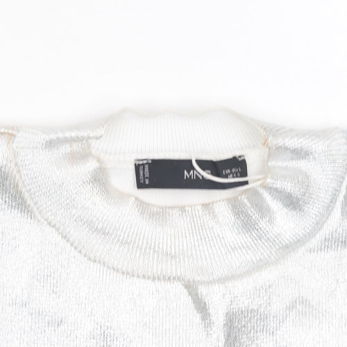 MNG Women’s Silver Mock Neck Sleeveless Camisole Top Size L