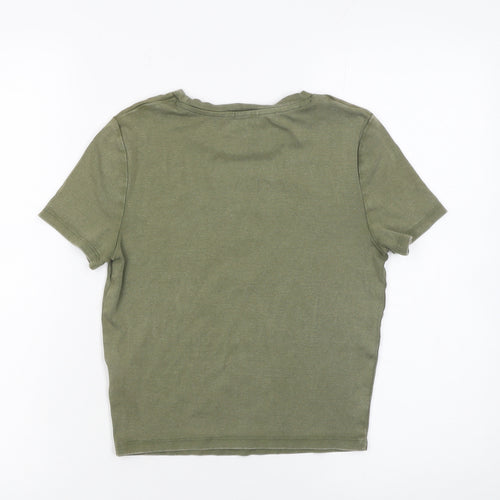 TW Women’s Green Cropped Jersey T-Shirt M Sports Zurich Print