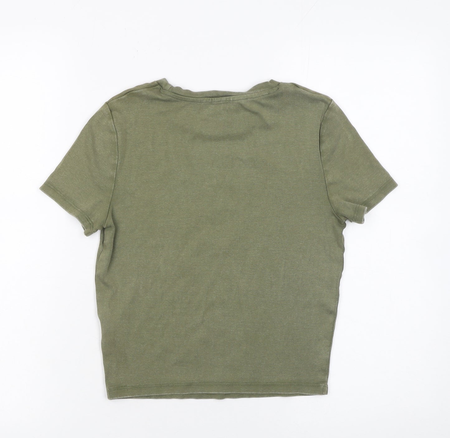 TW Women’s Green Cropped Jersey T-Shirt M Sports Zurich Print