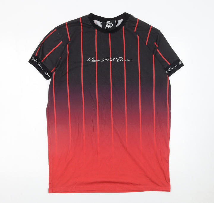 Kings Will Dream Men's Red Gradient Stripe Slim T-Shirt Size S