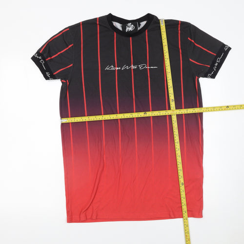 Kings Will Dream Men's Red Gradient Stripe Slim T-Shirt Size S