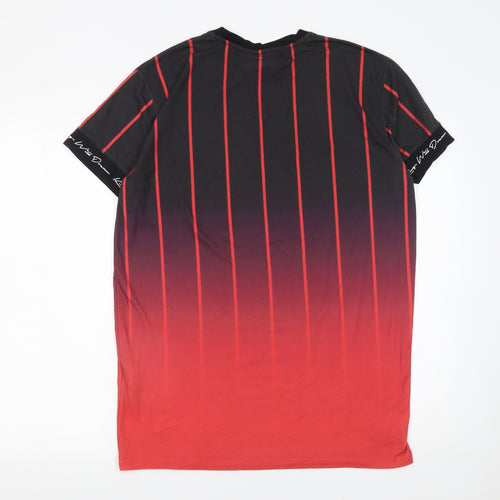 Kings Will Dream Men's Red Gradient Stripe Slim T-Shirt Size S