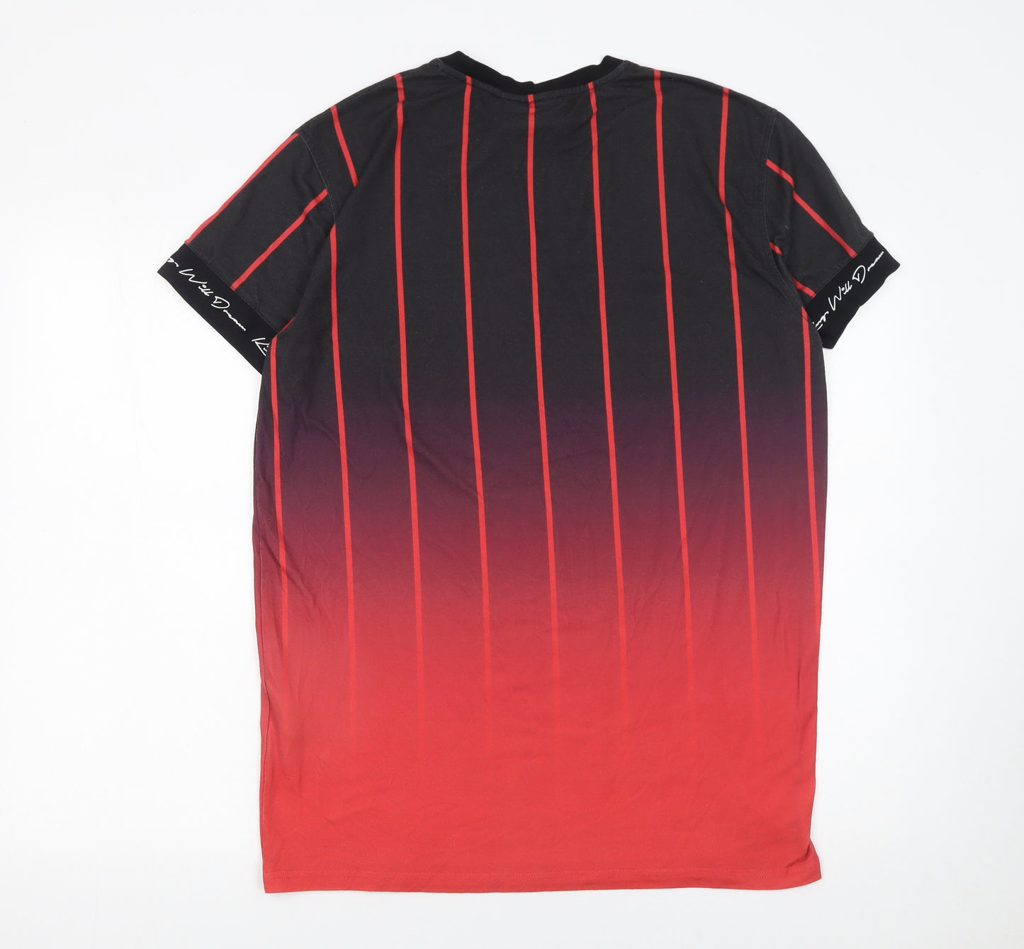 Kings Will Dream Men's Red Gradient Stripe Slim T-Shirt Size S