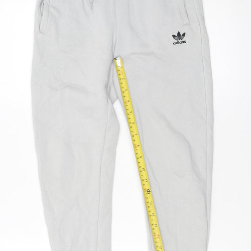 Adidas Boys Grey Jogger Trousers 11-12 Years Cotton Blend Casual Sportswear