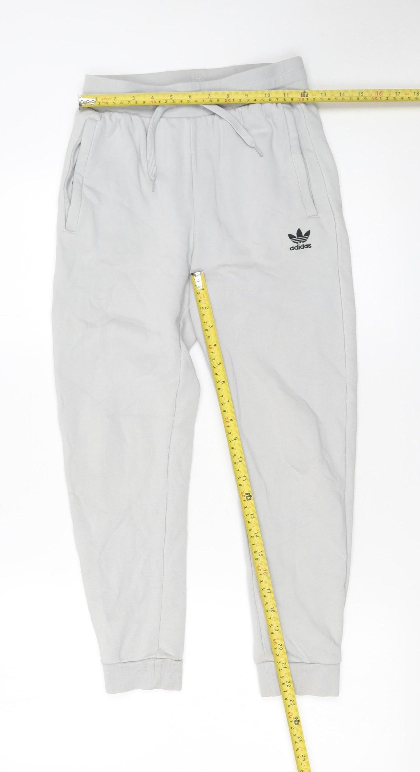Adidas Boys Grey Jogger Trousers 11-12 Years Cotton Blend Casual Sportswear