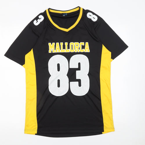 Sport Zone Men's Black Yellow Mallorca 83 Jersey T-Shirt Size M