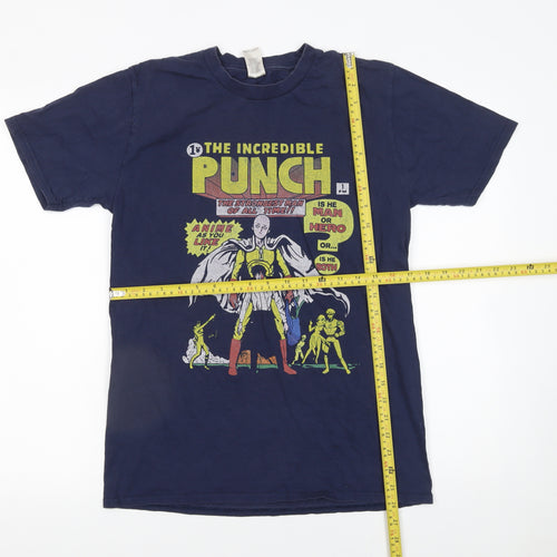 Gildan Men's Navy Blue Anime Graphic T-Shirt Size M Cotton Short Sleeve
