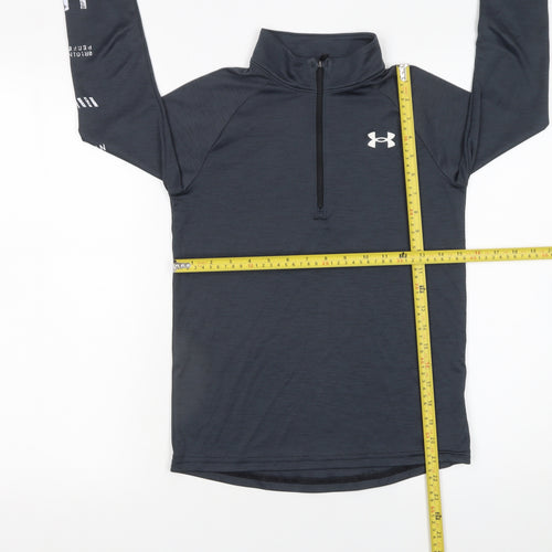 Under Armour Boys Grey 1/4 Zip HeatGear Sweatshirt - Size 10-11 Years Regular Fit