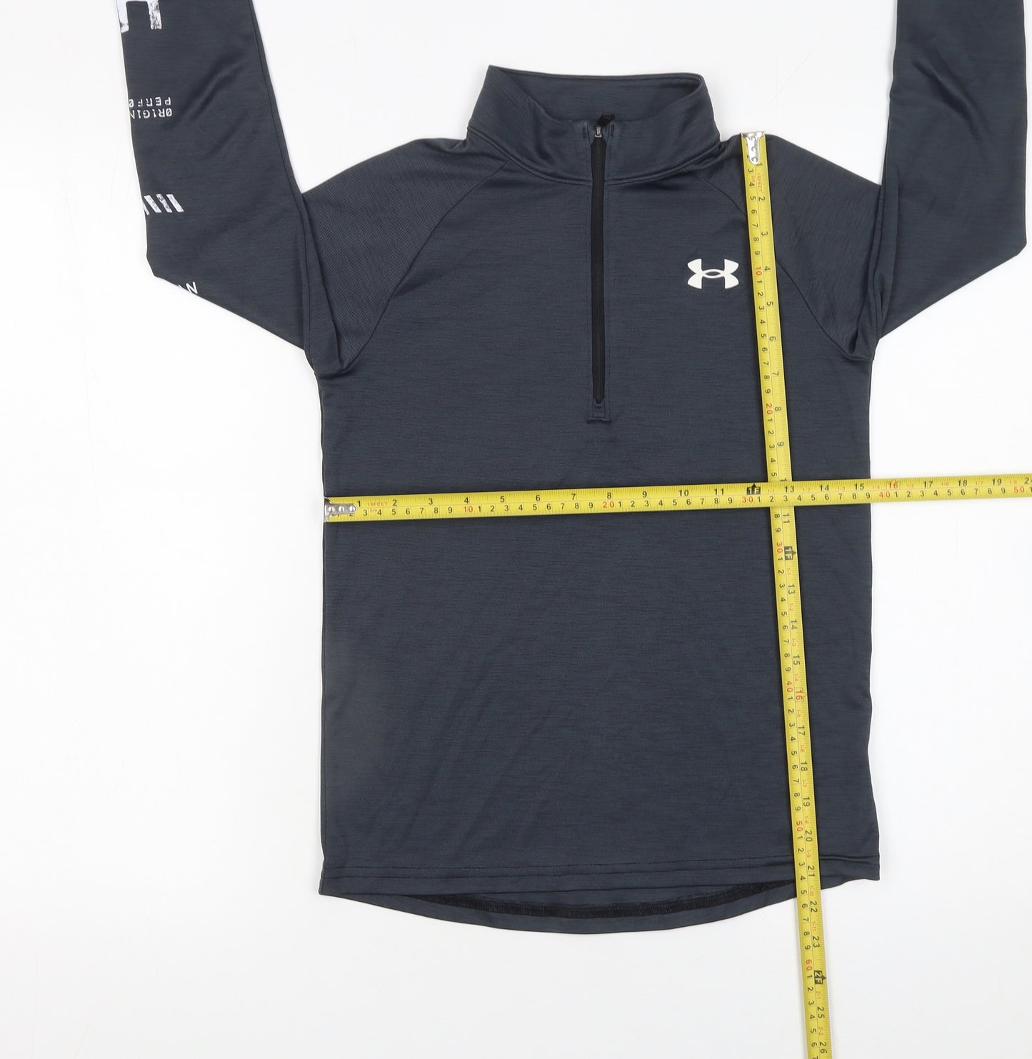 Under Armour Boys Grey 1/4 Zip HeatGear Sweatshirt - Size 10-11 Years Regular Fit