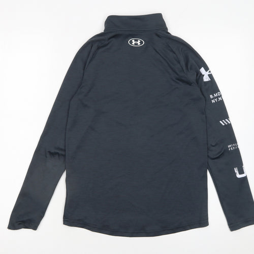 Under Armour Boys Grey 1/4 Zip HeatGear Sweatshirt - Size 10-11 Years Regular Fit