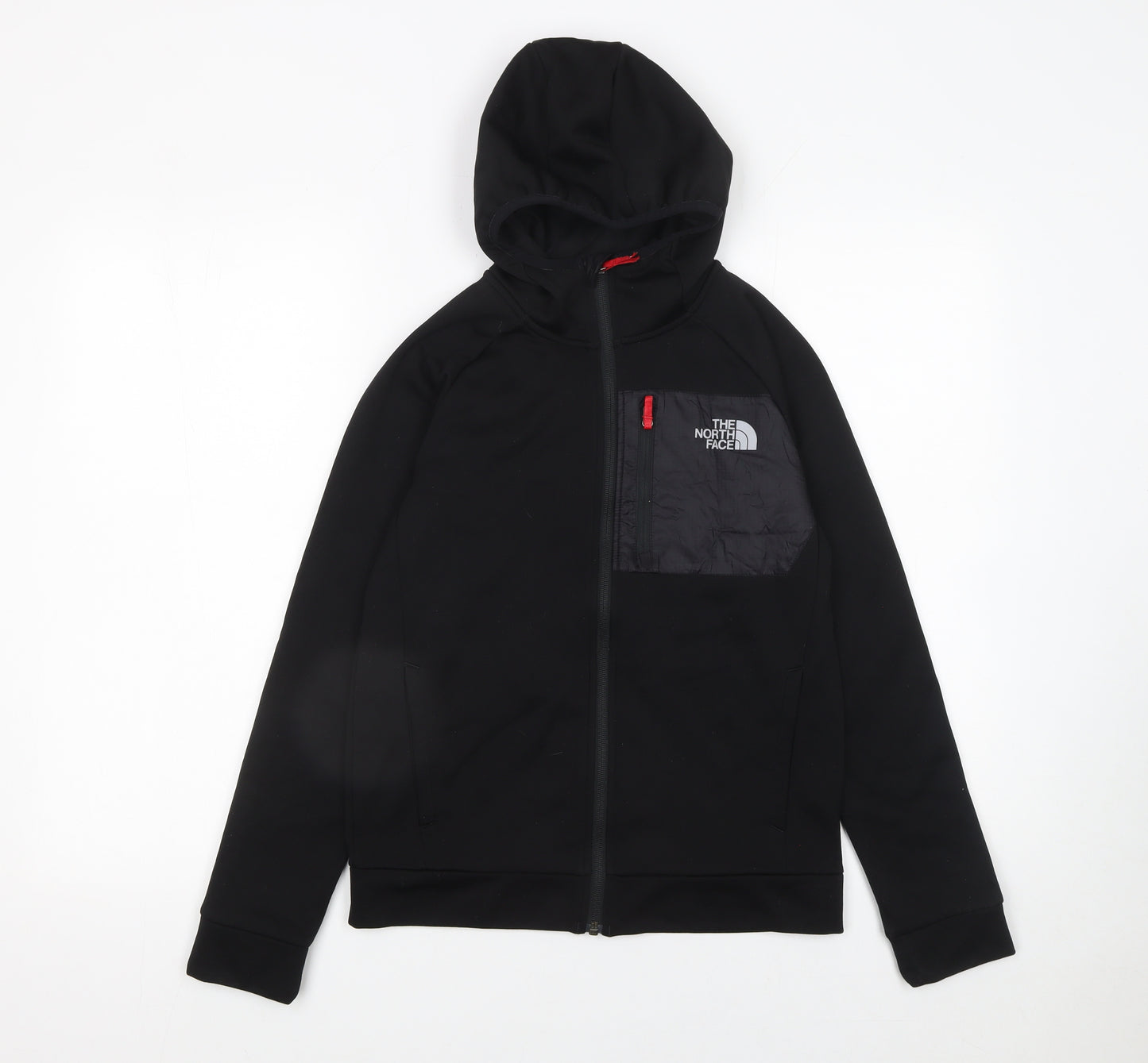 The North Face Boys Black Full Zip Hoodie Size L Outdoor Fleece
