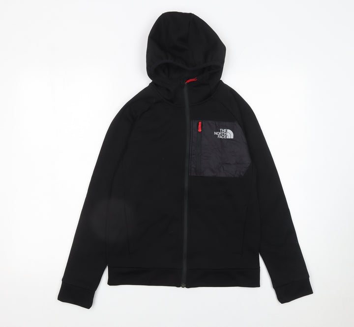 The North Face Boys Black Full Zip Hoodie Size L Outdoor Fleece