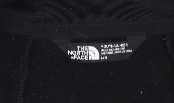 The North Face Boys Black Full Zip Hoodie Size L Outdoor Fleece