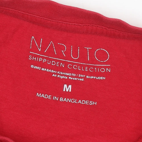 Naruto Shippuden Men’s Red Kakashi Hatake Long Sleeve T-Shirt Size M