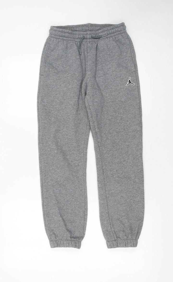 Jordan Boys Grey Jogger Sweatpants 10-12 Years Cotton Blend Fleece