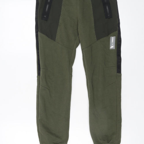 Nike Boys Green Jogger Trousers Size 12 Years Airmax Zip Pocket Sportswear