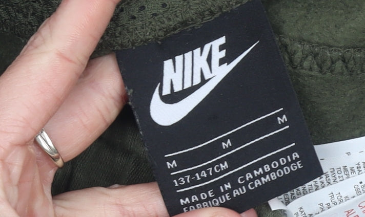 Nike Boys Green Jogger Trousers Size 12 Years Airmax Zip Pocket Sportswear