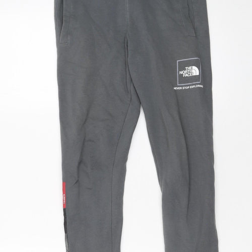 The North Face Boys Grey Joggers L Elastic Waist Cotton Blend Sweatpants