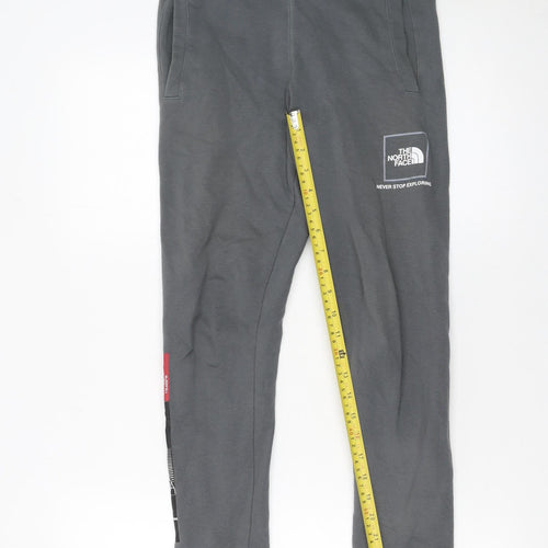 The North Face Boys Grey Joggers L Elastic Waist Cotton Blend Sweatpants