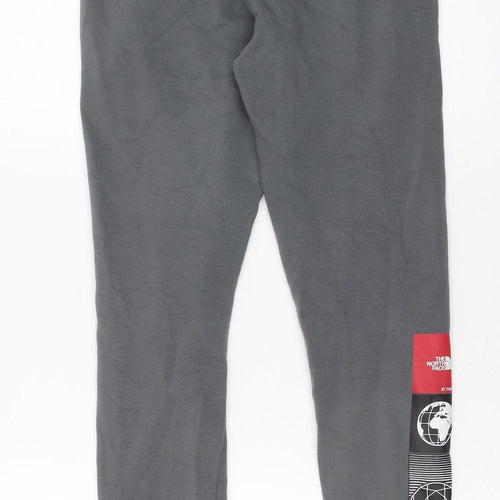 The North Face Boys Grey Joggers L Elastic Waist Cotton Blend Sweatpants