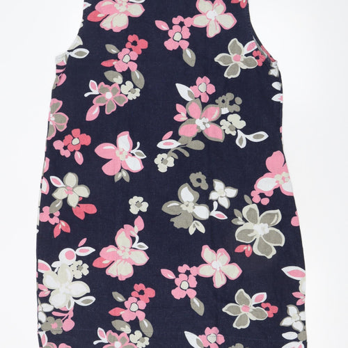 Marks and Spencer Women’s Multicoloured Floral Sleeveless Linen Shift Dress Size 16
