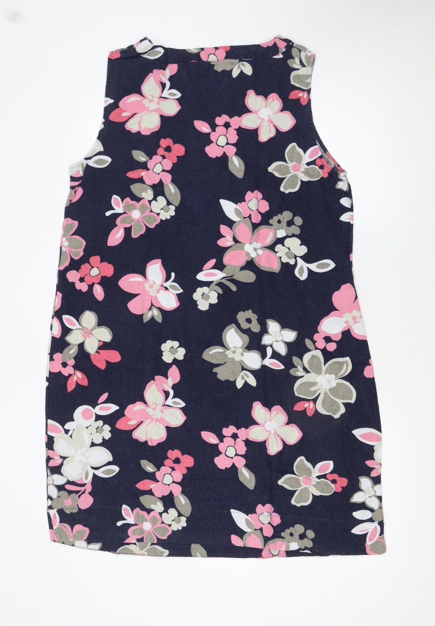 Marks and Spencer Women’s Multicoloured Floral Sleeveless Linen Shift Dress Size 16