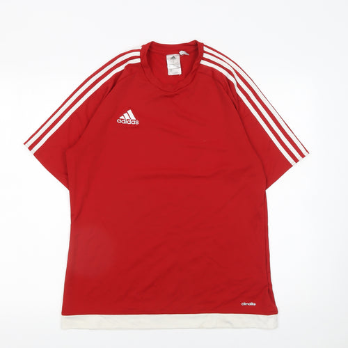 Adidas Men's Red Medium Climalite Short Sleeve Sports T-Shirt